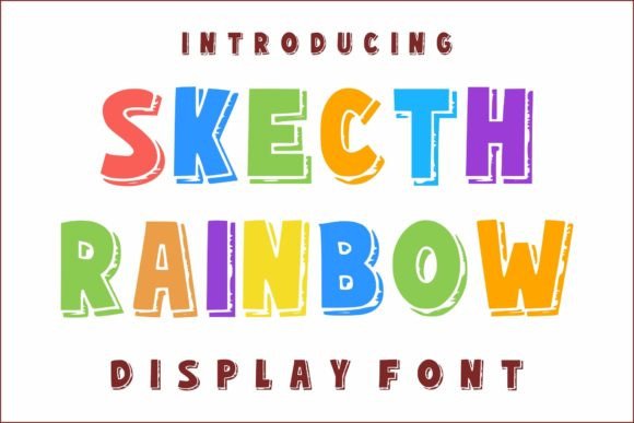 Skecth Rainbow Font for Web Design